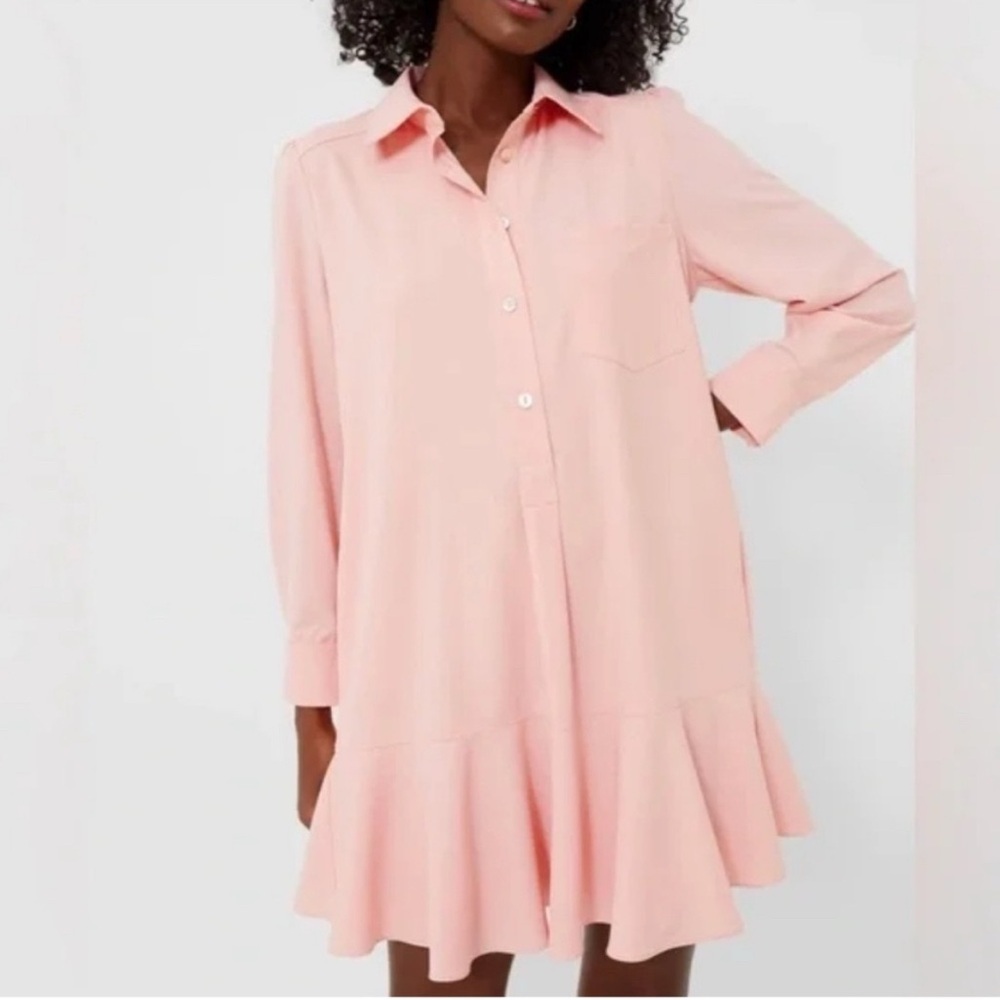 NWT Tuckernuck Crepe Callahan Shirt Dress in Peach Plus Size XXL